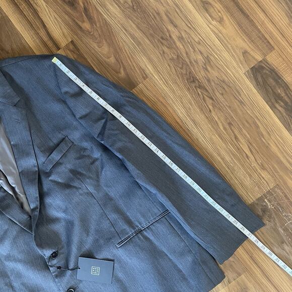 NWT The BLK TUX Tollegno 1900 Men’s 54R Gray Blazer Suit Jacket 100% Merino Wool - Picture 4 of 10